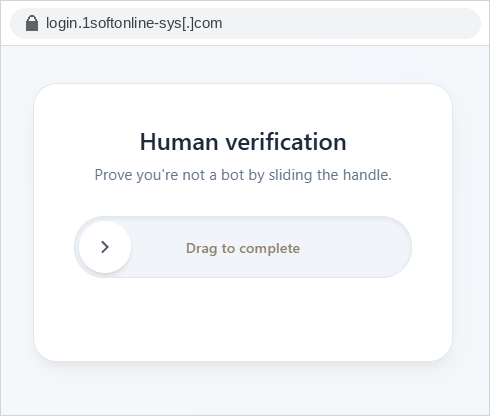 Step one: a human-verification gate stands between the visitor and the phishing page